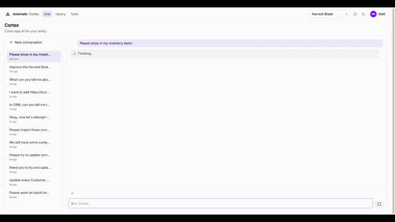 Luca and the TripleBooks workspace working across finance and ops data